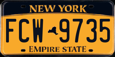 NY license plate FCW9735
