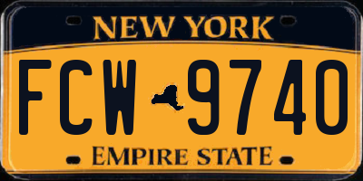 NY license plate FCW9740