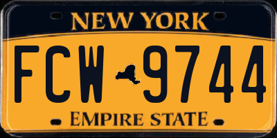 NY license plate FCW9744