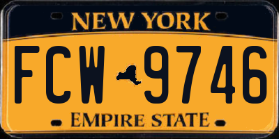 NY license plate FCW9746