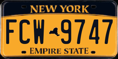 NY license plate FCW9747