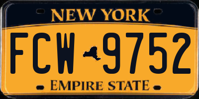 NY license plate FCW9752