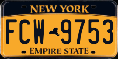 NY license plate FCW9753
