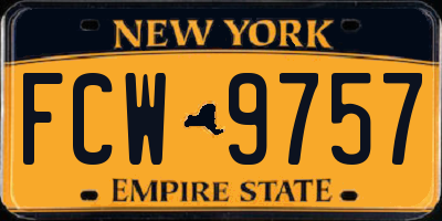NY license plate FCW9757