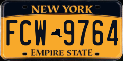 NY license plate FCW9764