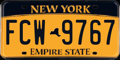 NY license plate FCW9767