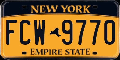 NY license plate FCW9770