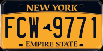 NY license plate FCW9771