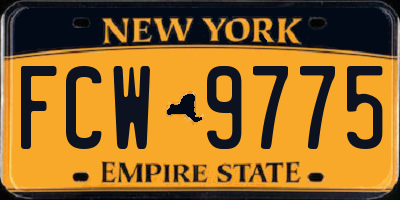 NY license plate FCW9775