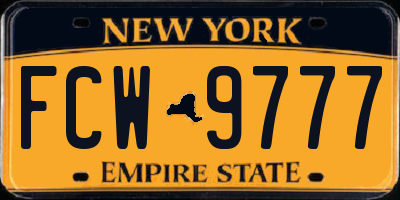 NY license plate FCW9777