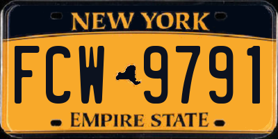 NY license plate FCW9791