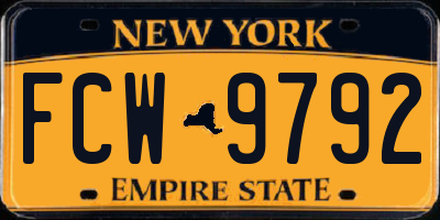 NY license plate FCW9792