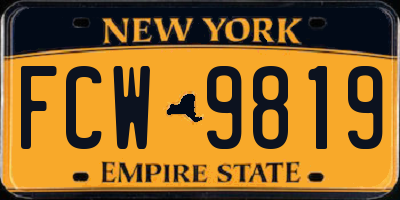 NY license plate FCW9819