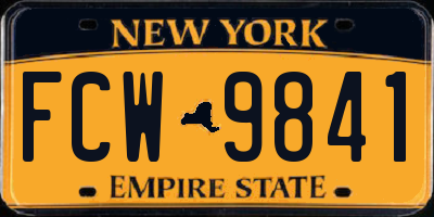 NY license plate FCW9841