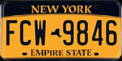 NY license plate FCW9846