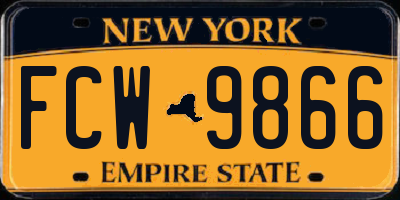 NY license plate FCW9866