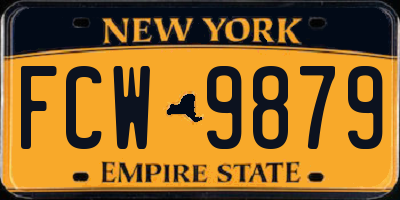 NY license plate FCW9879
