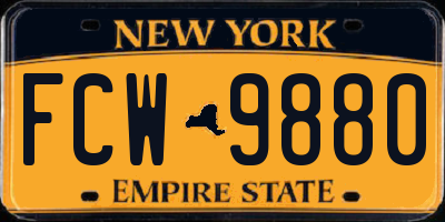NY license plate FCW9880