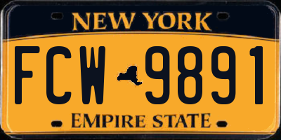 NY license plate FCW9891