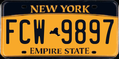 NY license plate FCW9897
