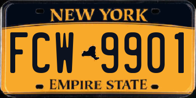 NY license plate FCW9901