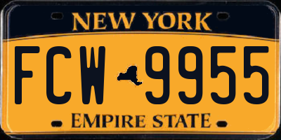 NY license plate FCW9955