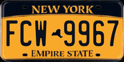 NY license plate FCW9967