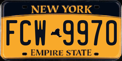 NY license plate FCW9970