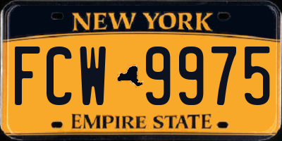 NY license plate FCW9975