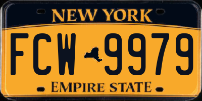 NY license plate FCW9979