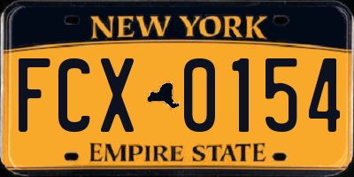 NY license plate FCX0154