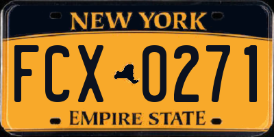 NY license plate FCX0271