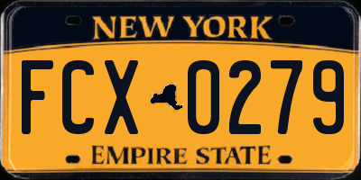 NY license plate FCX0279