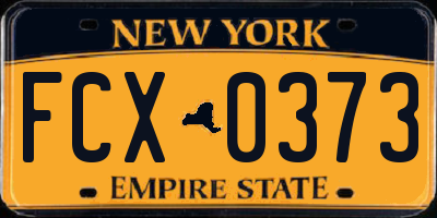 NY license plate FCX0373