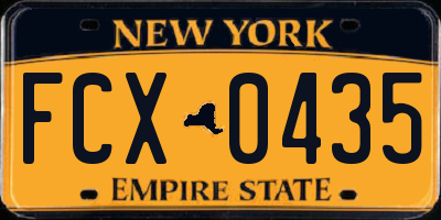 NY license plate FCX0435