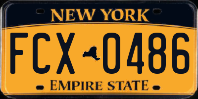 NY license plate FCX0486