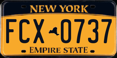 NY license plate FCX0737