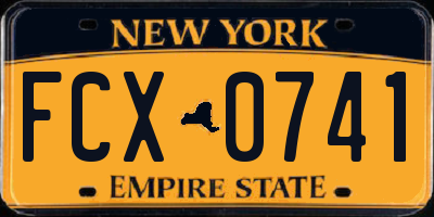 NY license plate FCX0741