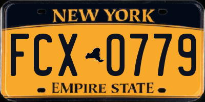 NY license plate FCX0779