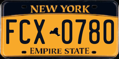 NY license plate FCX0780