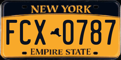 NY license plate FCX0787
