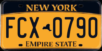 NY license plate FCX0790