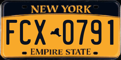 NY license plate FCX0791