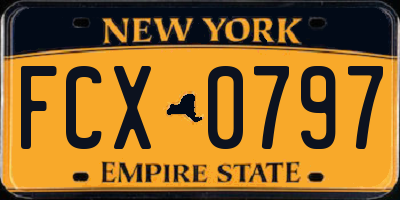 NY license plate FCX0797