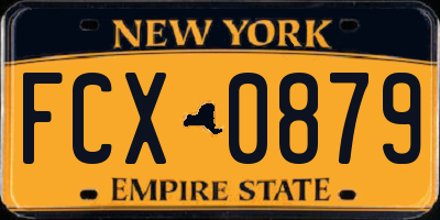 NY license plate FCX0879