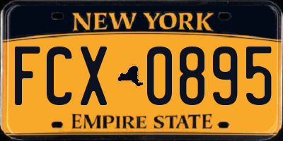 NY license plate FCX0895
