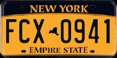 NY license plate FCX0941