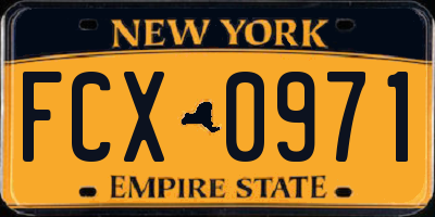 NY license plate FCX0971