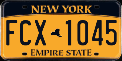 NY license plate FCX1045