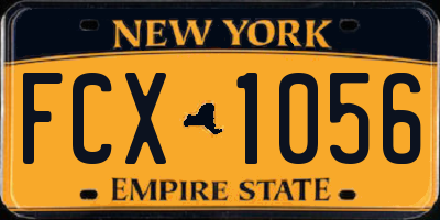 NY license plate FCX1056